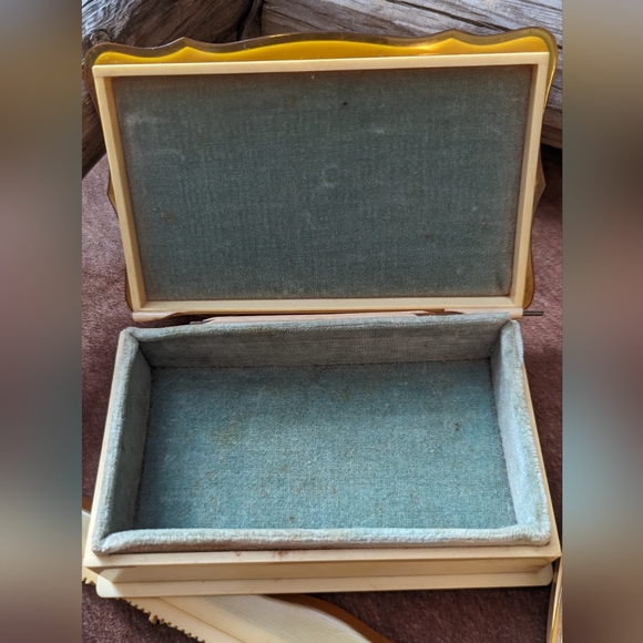 Antique 1930-1940 Celluloid Vanity 3 Piece Set - Picture 8 of 10